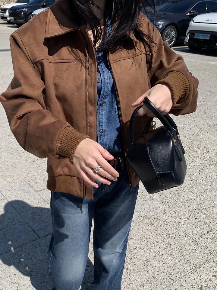 Suede bomber jacket by Moani for Women - view 1