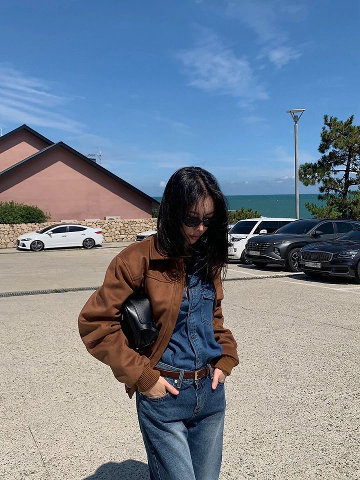 Suede bomber jacket by Moani for Women - view 4