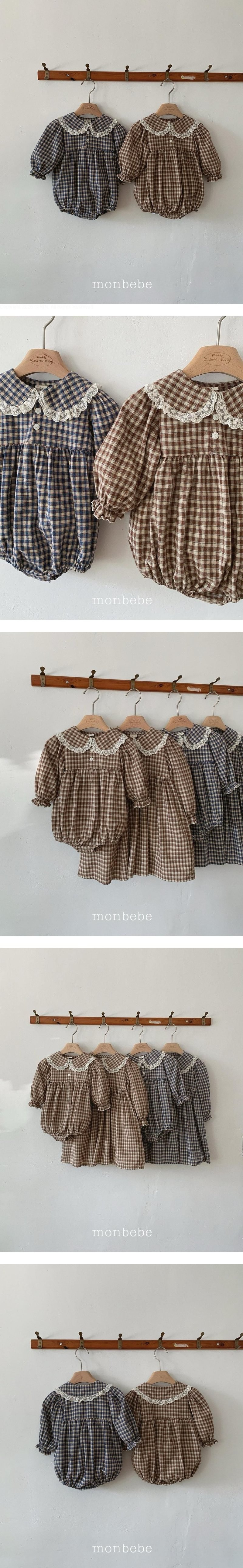 Lara Check Romper by Monbebe for Baby - view 1