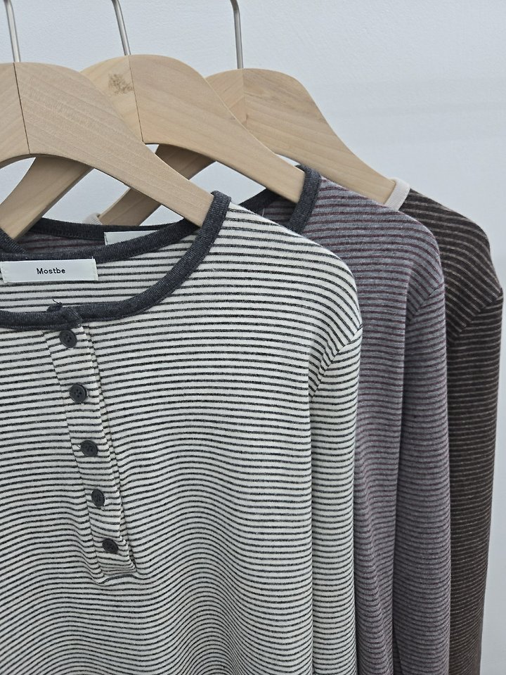 Button Striped Tee by Most for Women - view 4