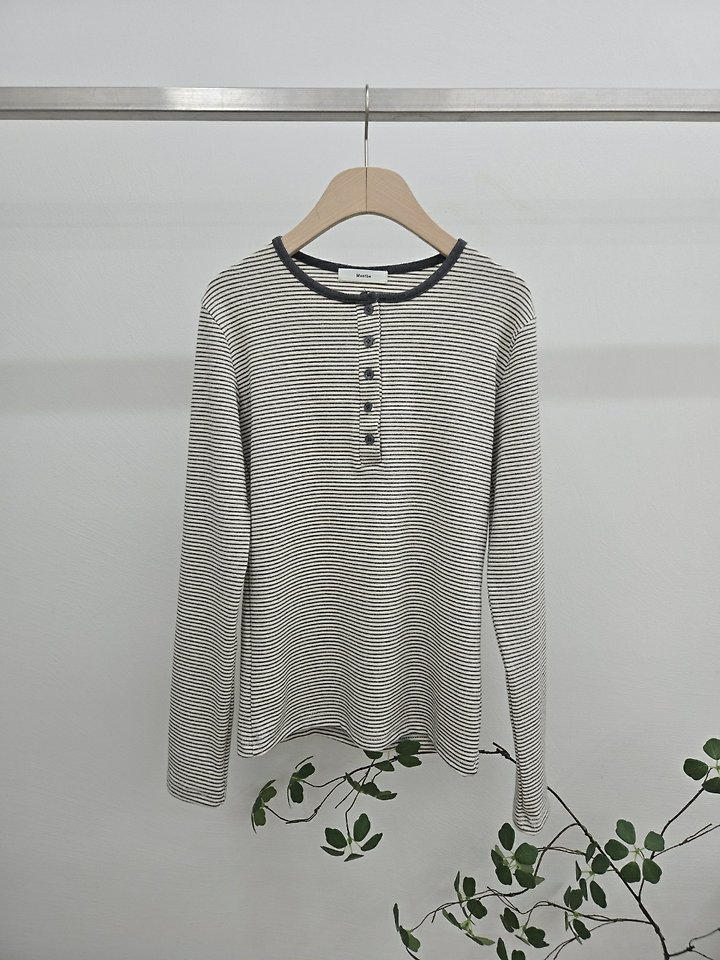 Button Striped Tee by Most for Women - view 1