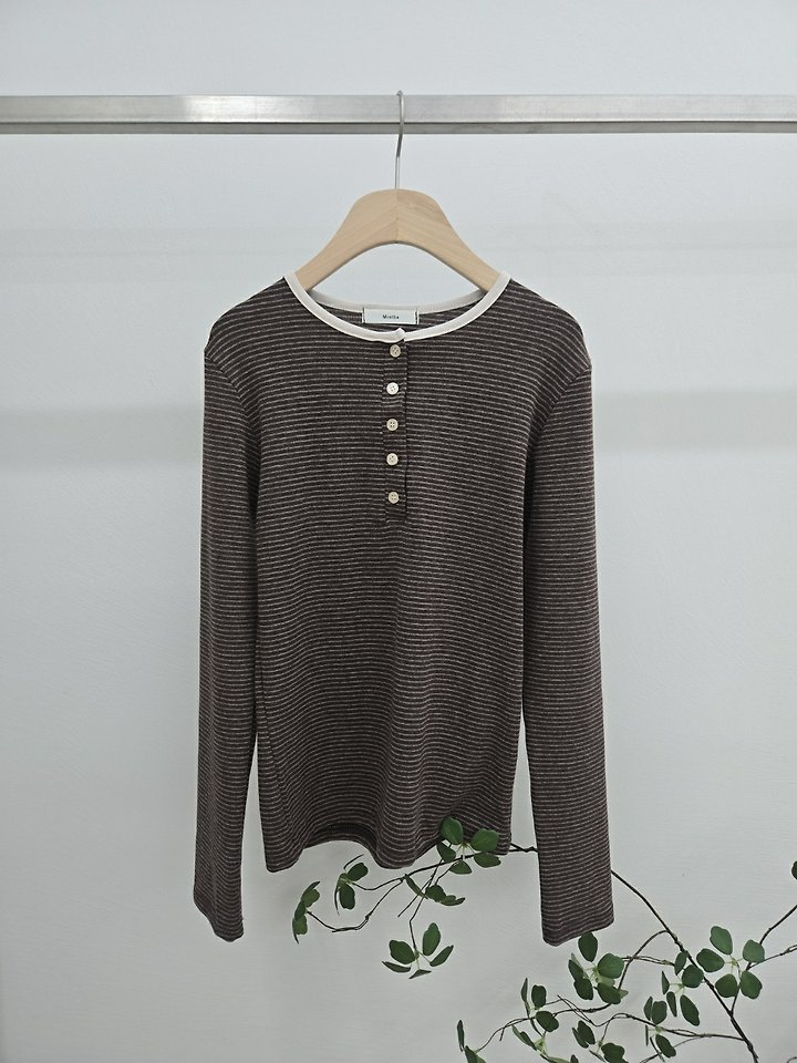 Button Striped Tee by Most for Women - view 3