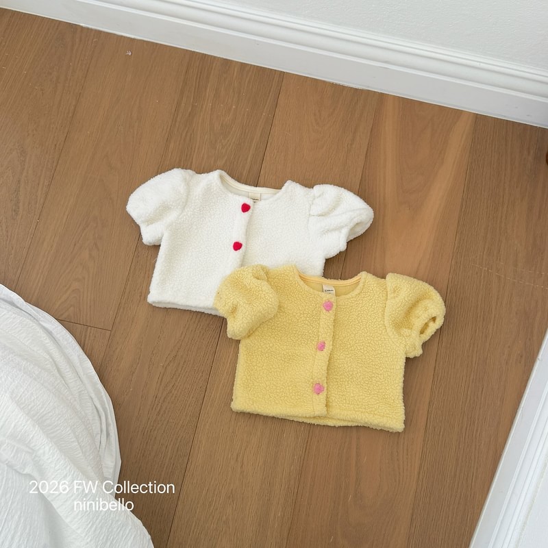 Meringue Heart Short-sleeve Cardigan by Ninibello for Baby - view 4