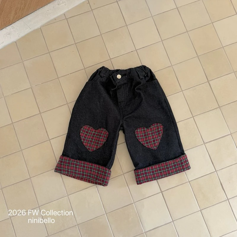 Love Me Check Denim Pants by Ninibello for Child - view 4
