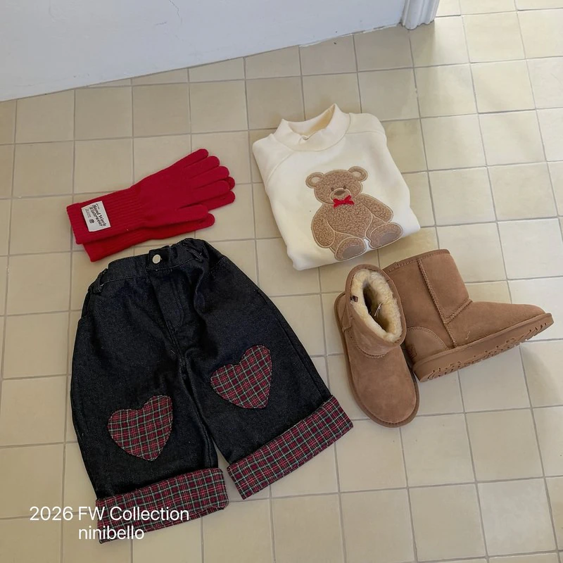 Love Me Check Denim Pants by Ninibello for Child - view 6