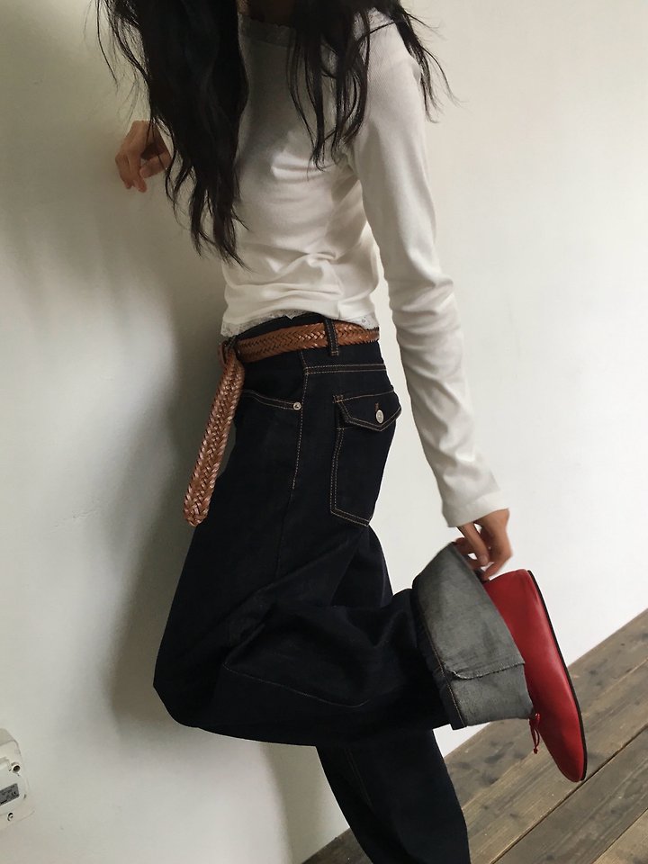 Raw Denim Pocket Pants by Ore for Women - view 10