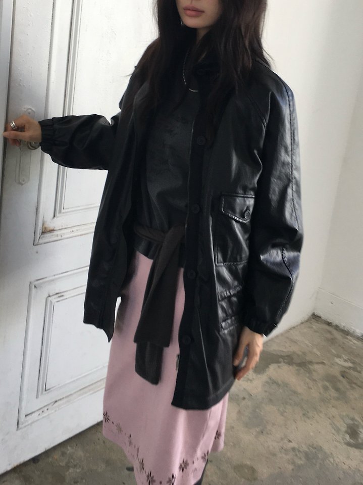 Vintage Leather Field Jacket by Ore for Women - view 8