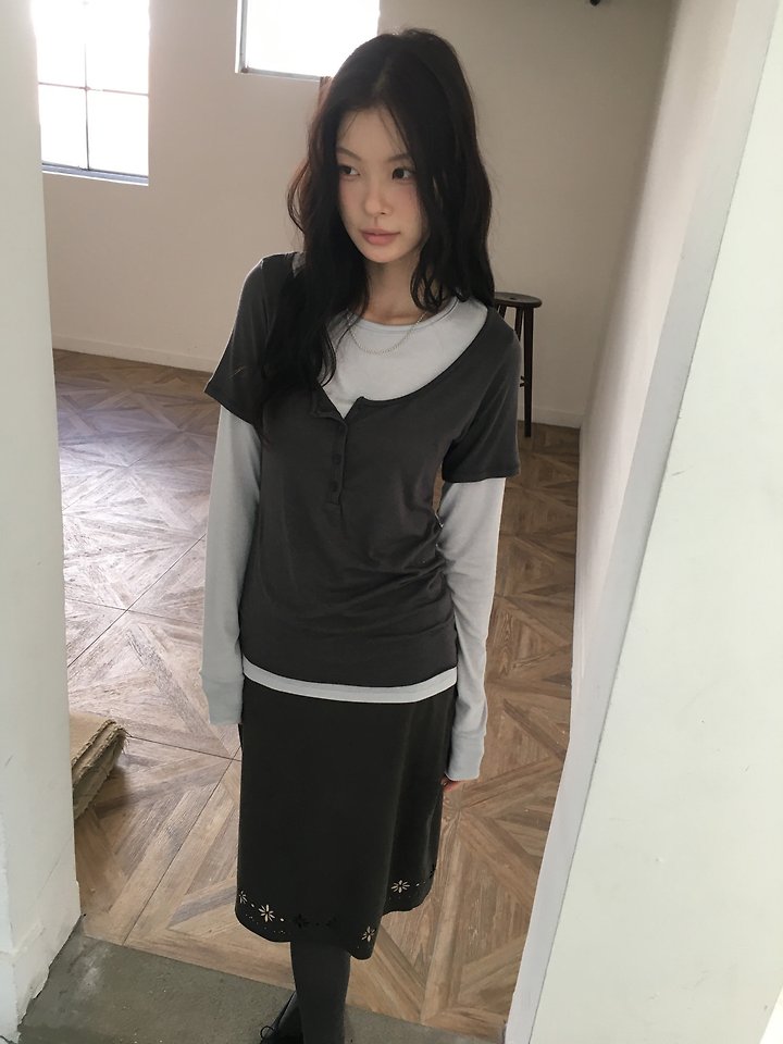 Suede Punching Skirt by Ore for Women - view 2
