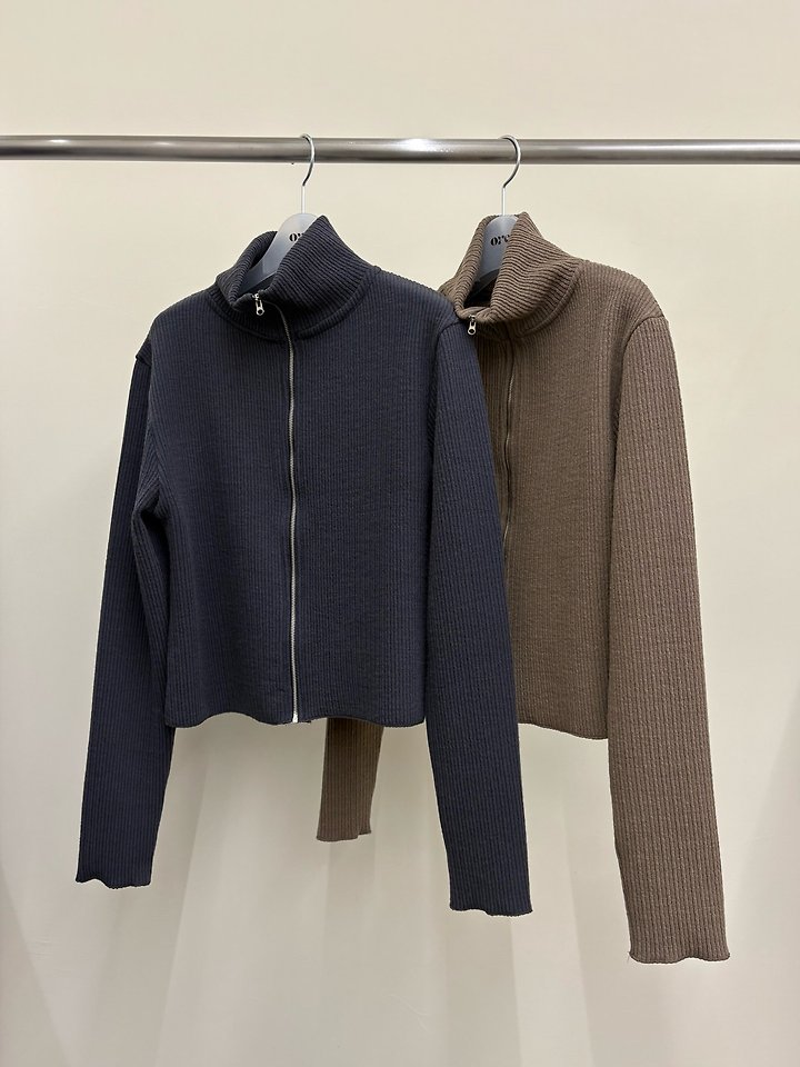 Ribbed High Neck Zip-Up by Ore for Women - view 12