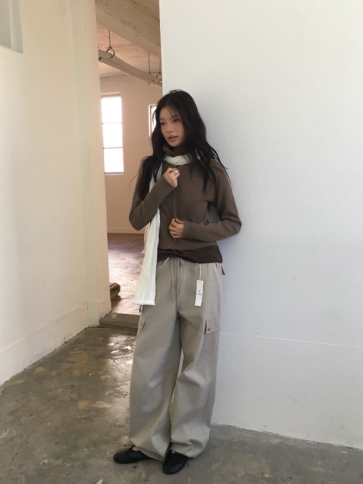 Ribbed High Neck Zip-Up by Ore for Women - view 2