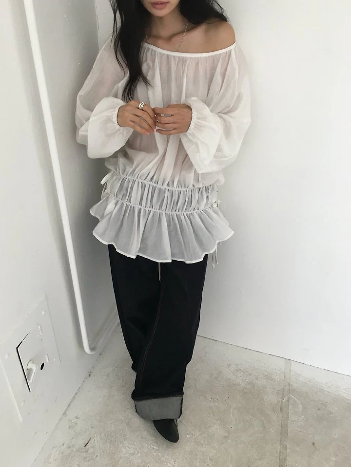 Shirring Off Blouse by Ore for Women - view 7