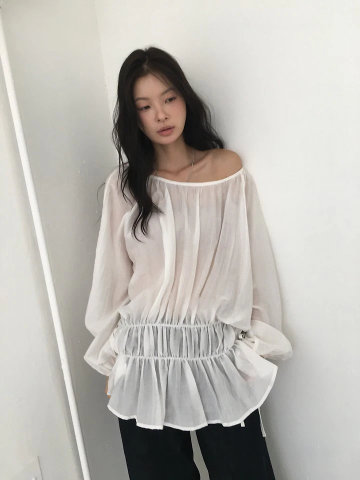Shirring Off Blouse by Ore for Women - view 9