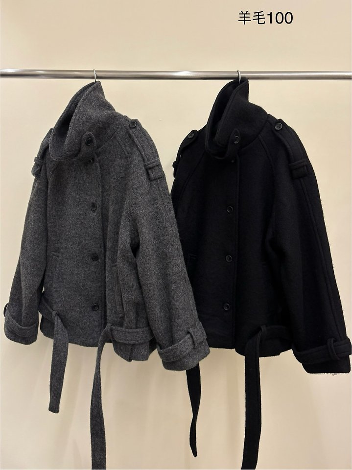 Wool High Neck Coat by Ore for Women - view 10