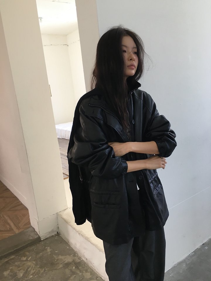 Vintage Leather Field Jacket by Ore for Women - view 1