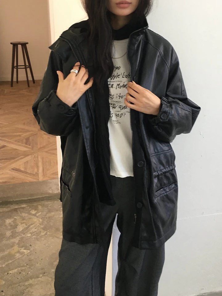 Vintage Leather Field Jacket by Ore for Women - view 2