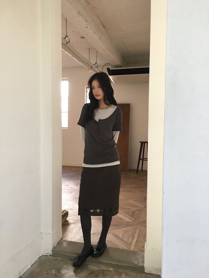 Suede Punching Skirt by Ore for Women - view 1