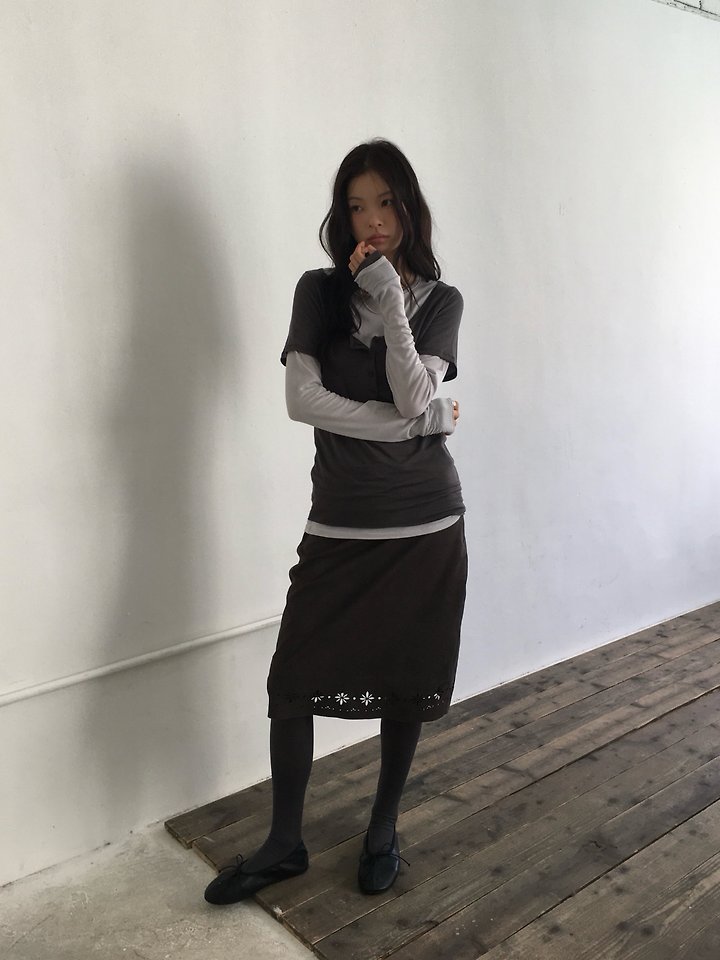Suede Punching Skirt by Ore for Women - view 5