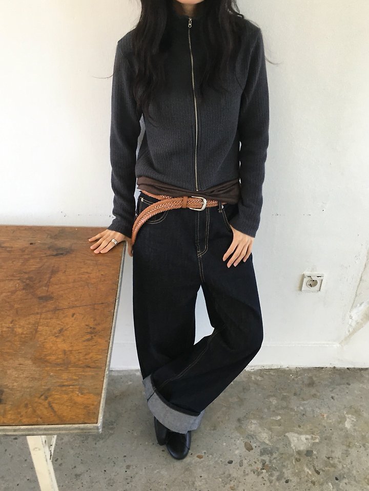 Ribbed High Neck Zip-Up by Ore for Women - view 11