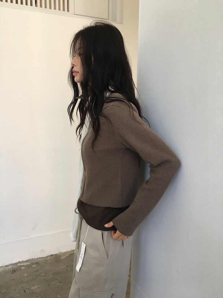 Ribbed High Neck Zip-Up by Ore for Women - view 5