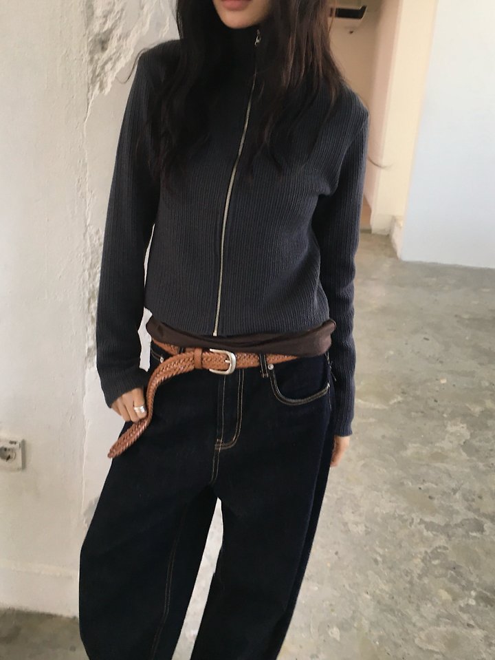Ribbed High Neck Zip-Up by Ore for Women - view 9