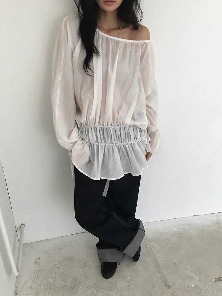 Shirring Off Blouse by Ore for Women - view 6