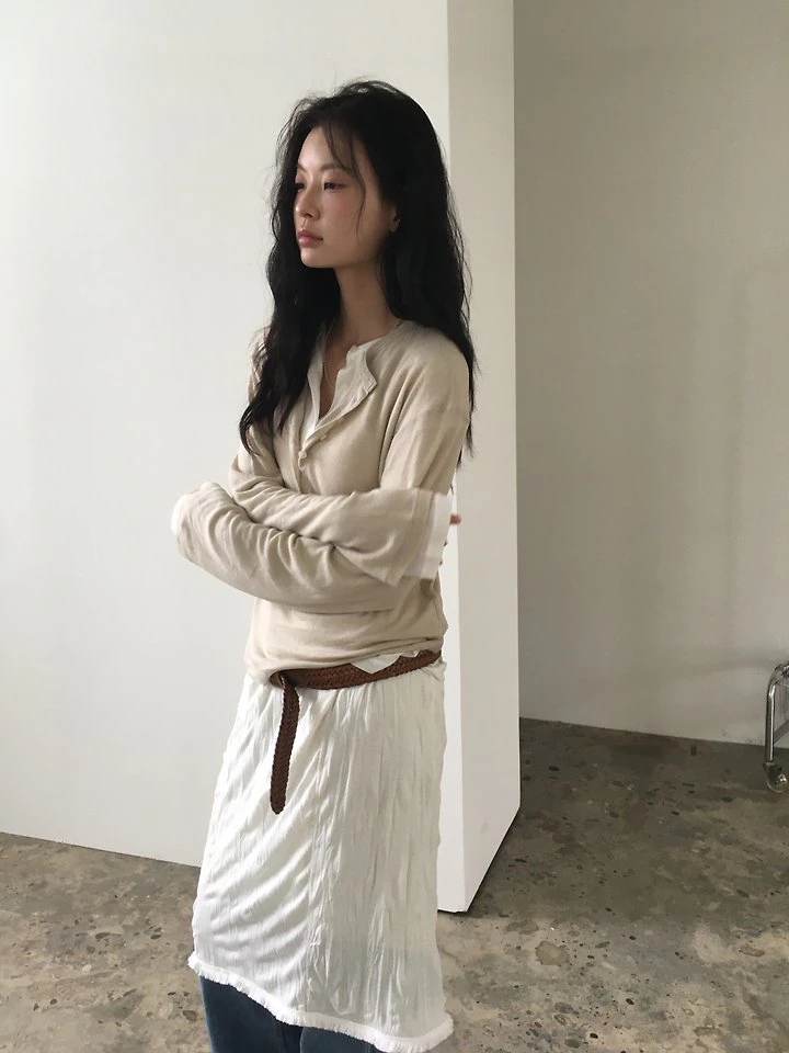Deep Henley Neck Tee by Ore for Women - view 11