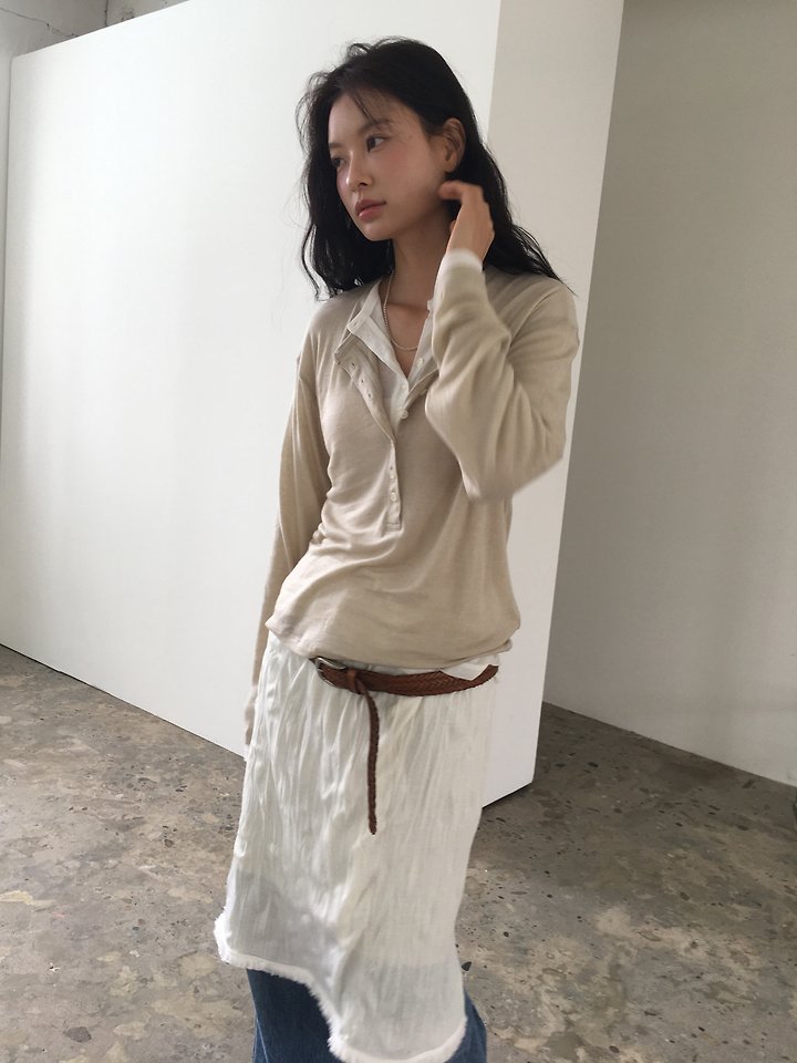 Deep Henley Neck Tee by Ore for Women - view 9