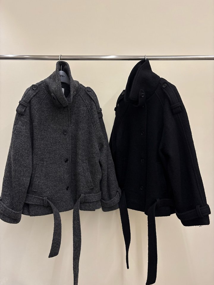 Wool High Neck Coat by Ore for Women - view 11
