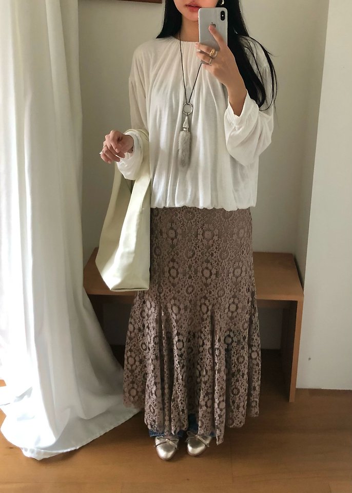 Lace Cut Skirt by Ouppt for Women - view 5