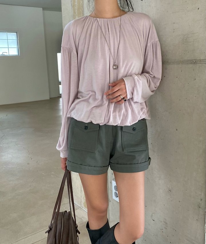 Ellie Shirring Tee by Ouppt for Women - view 4