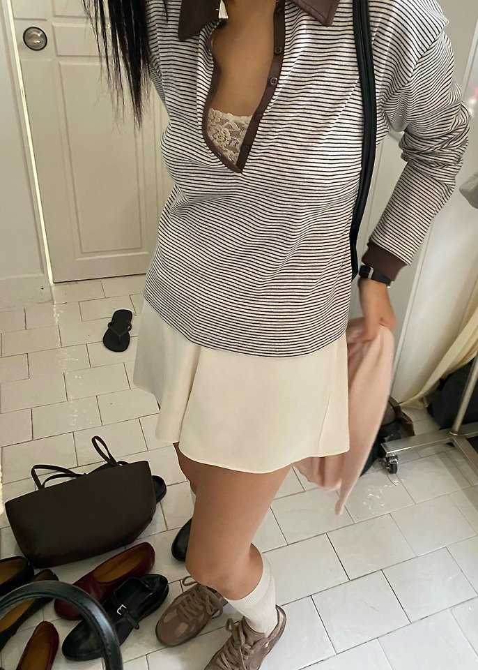 Benjamin Striped Collar Tee by Ouppt for Women - view 1