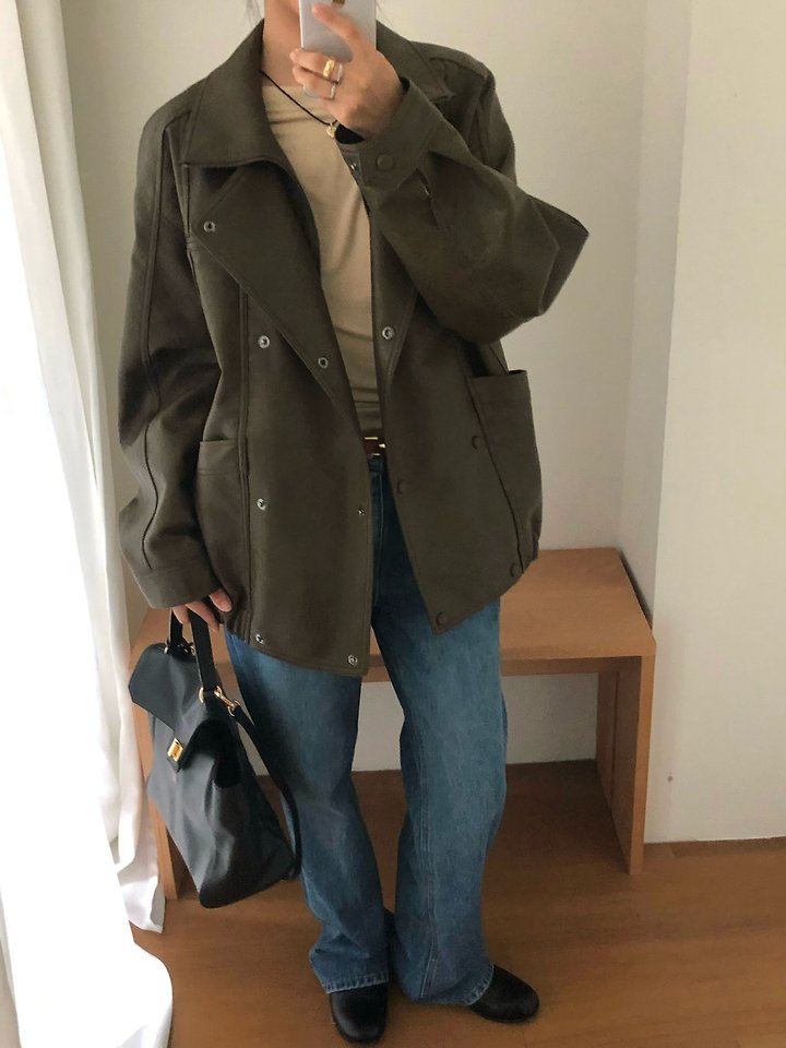 Broad Leather Jacket by Ouppt for Women - view 5