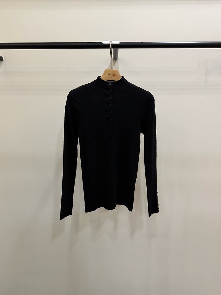 Button Turtleneck Knit by Person for Women - view 3