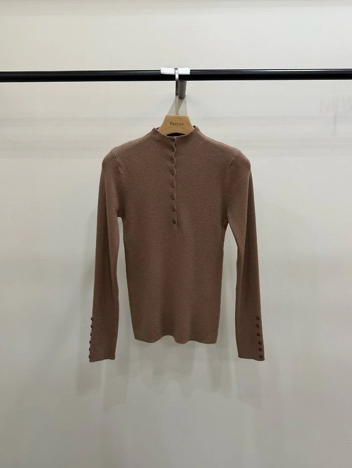 Button Turtleneck Knit by Person for Women - view 1