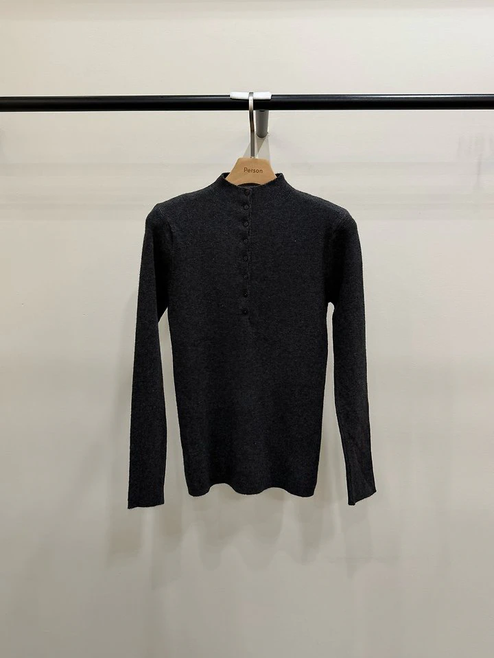 Button Turtleneck Knit by Person for Women - view 2
