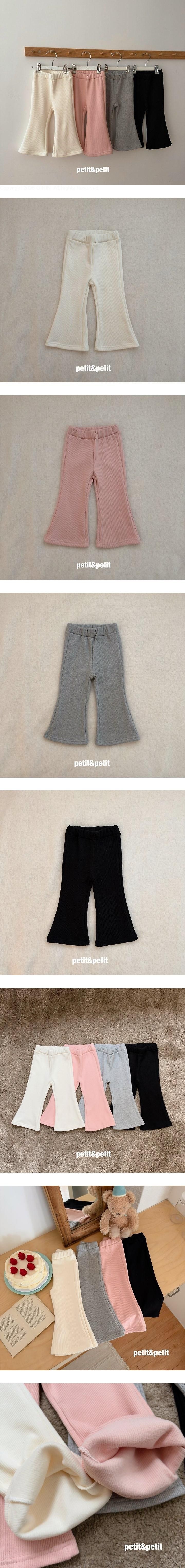 Fleeced) Ribbed Flare Pants by Petit & Petit for Child - view 1
