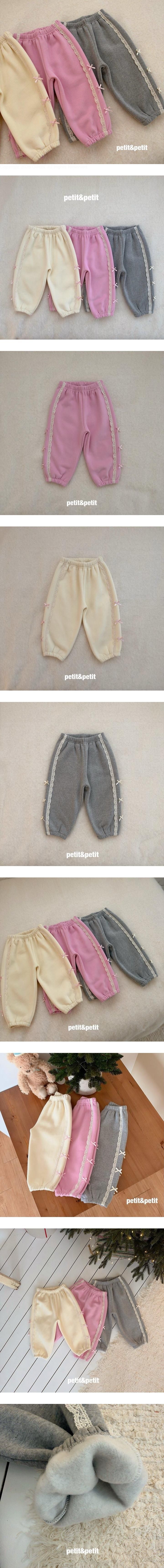 Fleeced) Double Lace Jogger Pants by Petit & Petit for Child - view 1