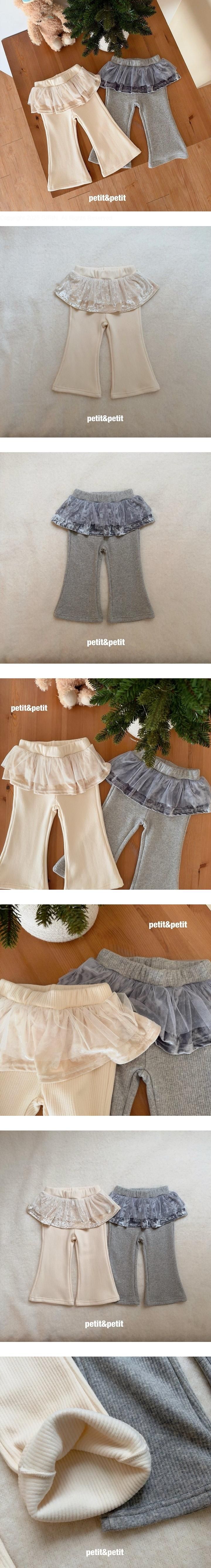 Velvet Mesh Flare Pants by Petit & Petit for Child - view 1