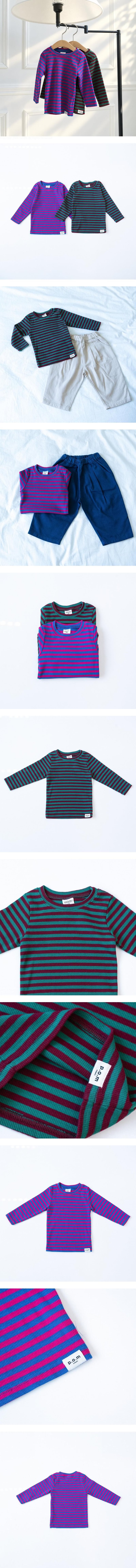 Striped Ribbed T-shirt by Pom for Baby - view 1