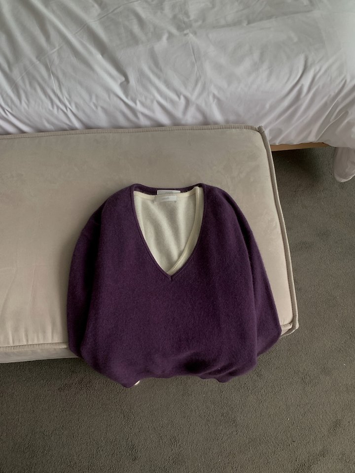 Raccoon Wool V-Neck Knit by Pomelo for Women - view 8