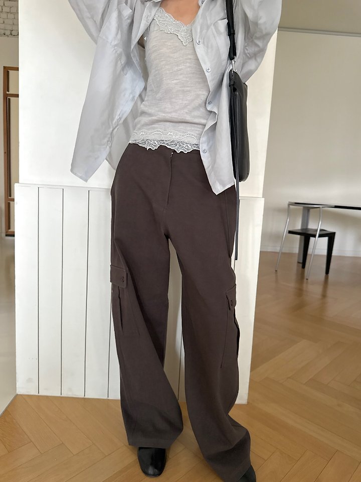 Pintuck Cargo Pants by Pomelo for Women - view 3