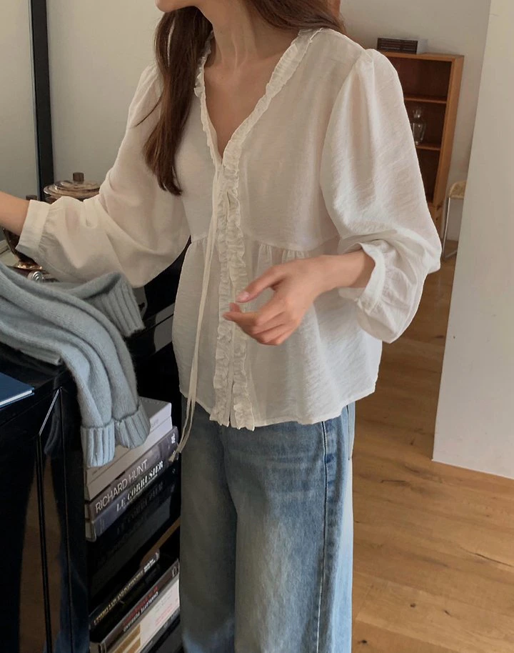 Lene Frill Blouse by Pomelo for Women - view 7