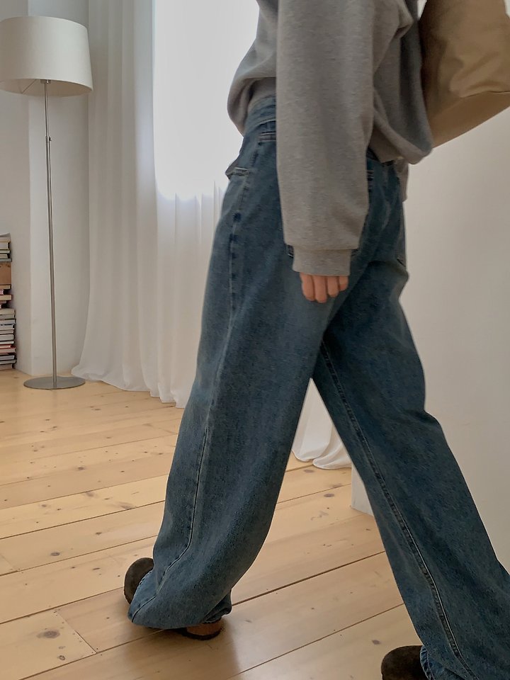 Fold Denim Pants by Pomelo for Women - view 2