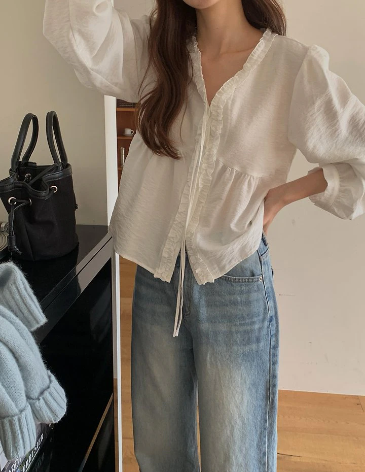 Lene Frill Blouse by Pomelo for Women - view 8