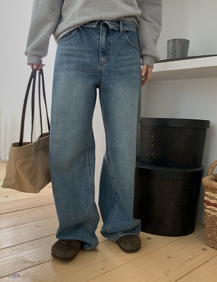 Fold Denim Pants by Pomelo for Women - view 3