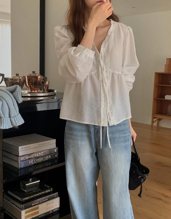 Lene Frill Blouse by Pomelo for Women - view 9