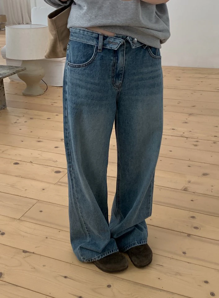 Fold Denim Pants by Pomelo for Women - view 5