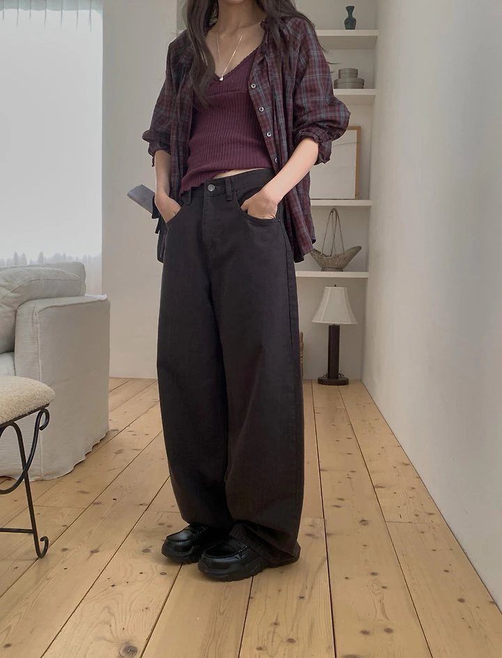 Texture Denim Pants by Pomelo for Women - view 2