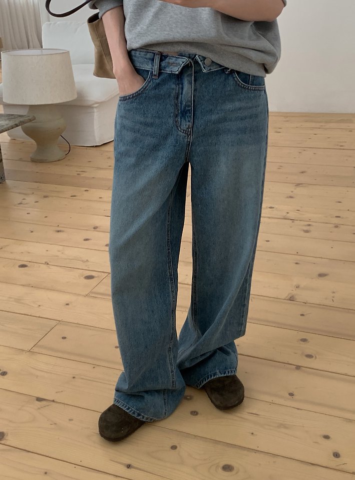 Fold Denim Pants by Pomelo for Women - view 7