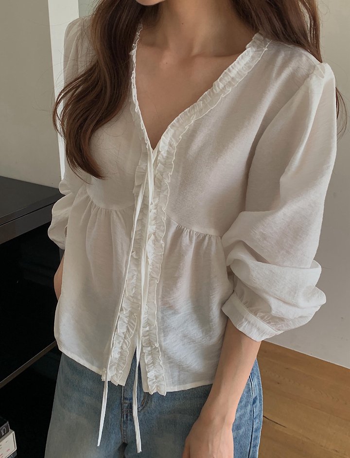 Lene Frill Blouse by Pomelo for Women - view 6